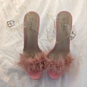 Simmi London Feather Platform Heels sz 9